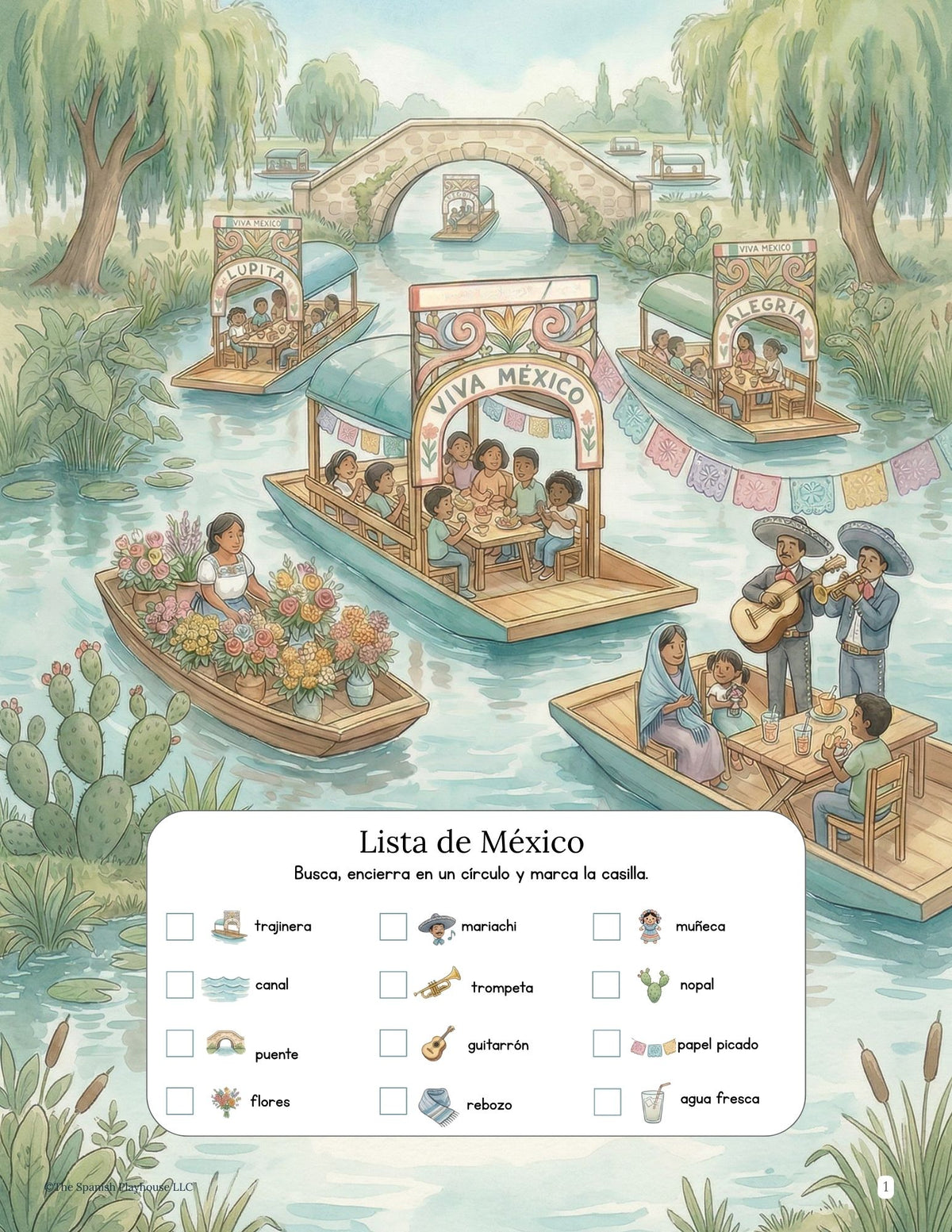21 Spanish Speaking Countries: 21 Short Videos and 21 Printable Pages